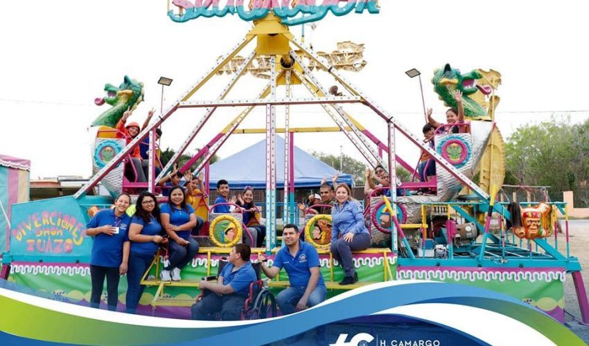 Convive alcaldesa con niños de Camargo en juegos mecánicos… gratis!